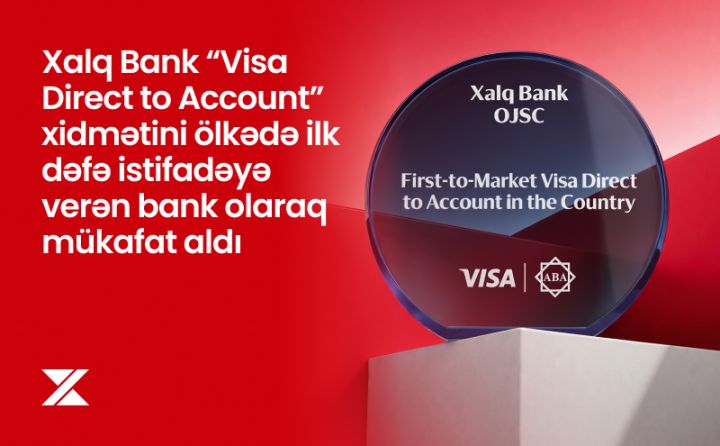 Xalq Bank “Visa Direct to Account” xidməti üzrə mükafata layiq görüldü